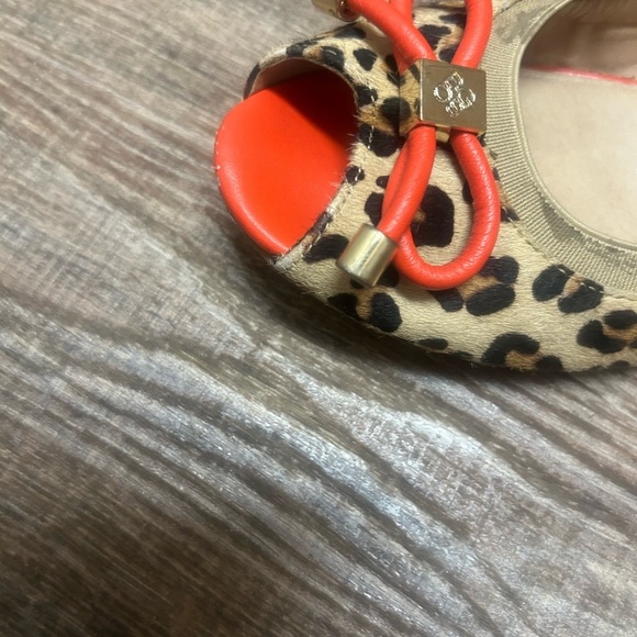 BCBG Generation 7.5 Leopard Print/orange Ballet Flats- good condition with wear - Picture 3 of 11